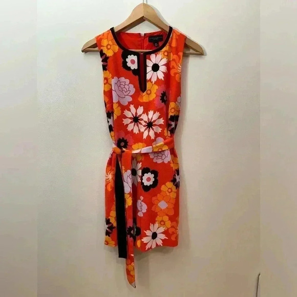 Victoria Beckham x Target 70s print romper XS sleeveless tie waist pocket shorts - Picture 5 of 9